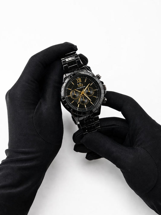 Premium Black Edition Wrist Watch With Luxury Box | Rafyra