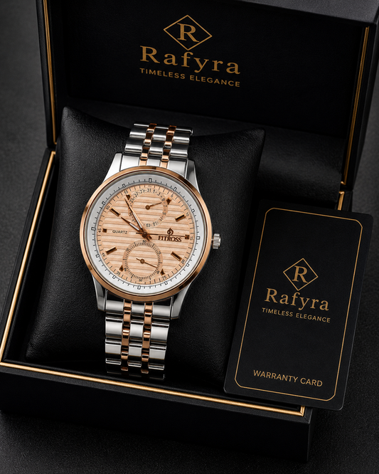 FITROSS Premium Rose Gold & Silver Quartz Watch