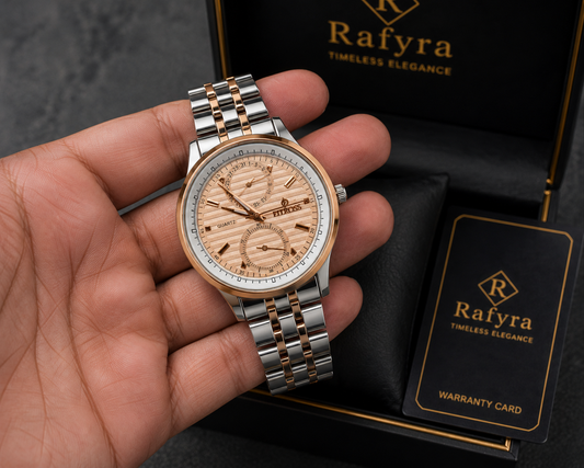 FITROSS Premium Rose Gold & Silver Quartz Watch